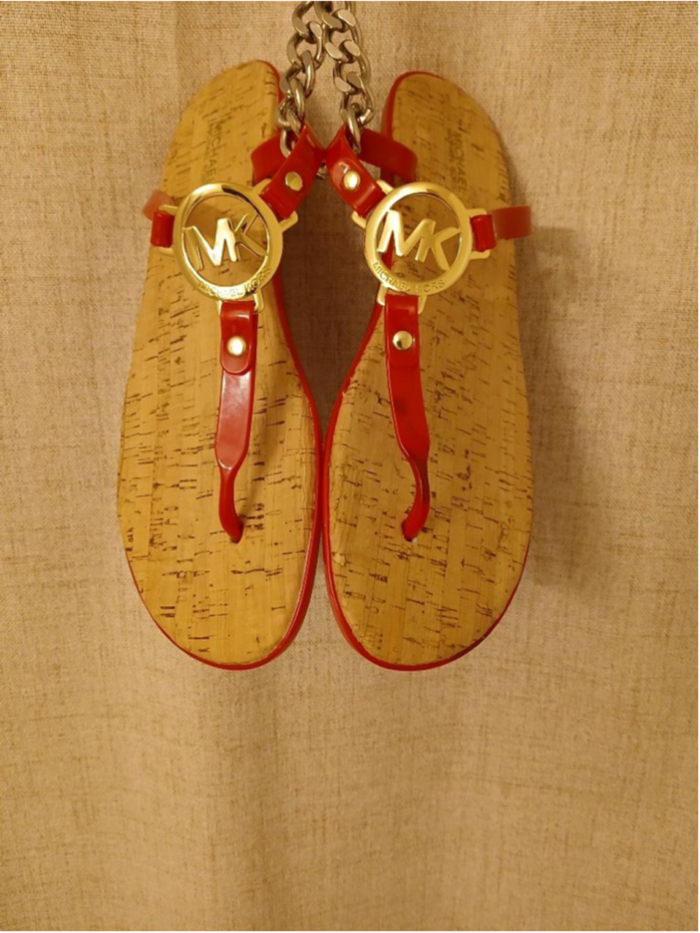 Michael Kors Red Jelly Charm Sandals size 10